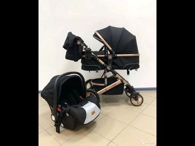 Детская коляска 3 в 1 Luxmom 518 Черный