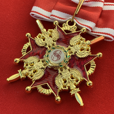 Орден Святого Станислава 2-й степени с мечами, с бантом из муаровой ленты.Полноразмерная копия LUX! Лот № 82.