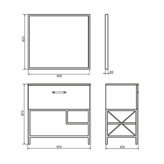 Тумба-умывальник "Бредфорд-90" белый глянец/графит, с раковиной COMFORTY 90E белая
