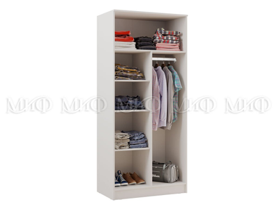 Шкаф 2-створчатый штанга+полки 0,9м, ясень шимо