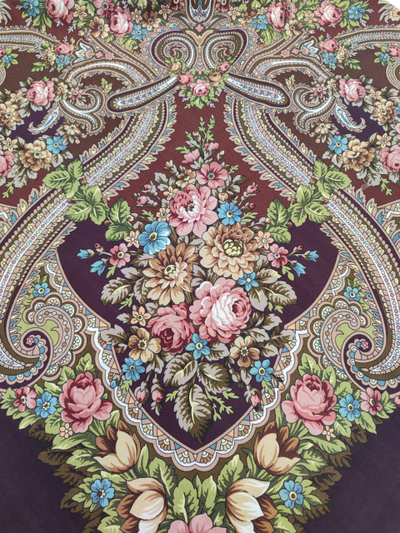 Павловопосадский платок Небесный 391-17