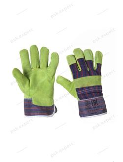 Перчатки рабочие из кожевенного спилка с вставками из плотного хлопка, тип Ангара