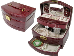 Шкатулка для ювелирных изделий автоматическая,  22,5 х 16 х 13,5 см (8 цветов)