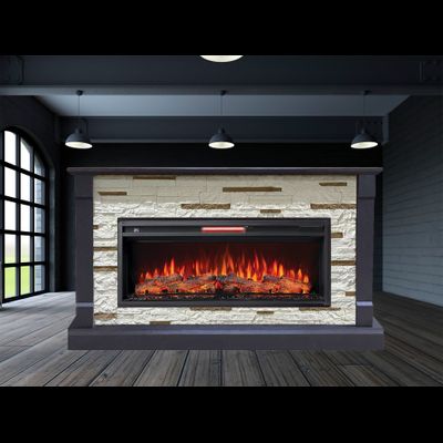 Линейный электрокамин Моника BL M1 с очагом Joker 45