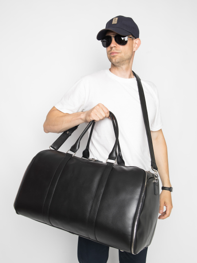 Кожаный портплед / дорожная сумка Goffredo 
Premium black (арт. 4045-51)