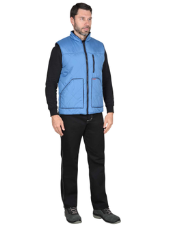 Жилет "СИРИУС-ЕВРОПА" удлиненный (на подкладке флис) темно-голубой
