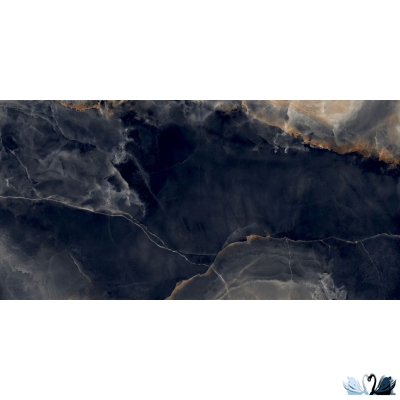 Керамогранит Ocean Ceramic Interstellar black 80 х 160 см полированный черный