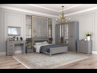 Кровать "ГРАЦИЯ" кровать 1,4м/1.6 м цвет АНТРАЦИТ (Браво мебель)