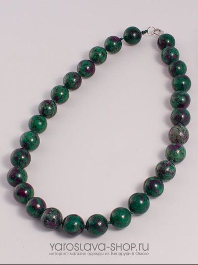 81360141ЦЗ Бусы из цоизита.