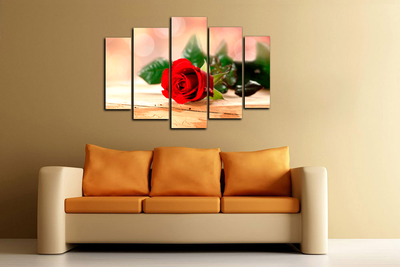 Модульная картина "Нежный бутон розы"