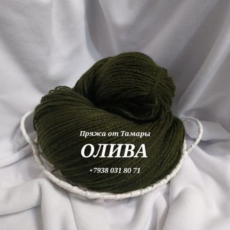 Акрил двухслойный. Цвет:  Олива 1 моток