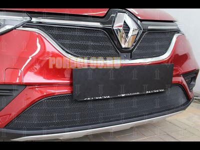 Защита радиатора Renault Arkana 2018- (2 части) black верх