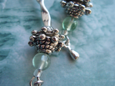 Серьги с флюоритами "Сказка у истоков ручья..."