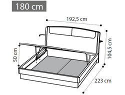 Кровать "Sinkro" с подъёмным механизмом 180х200 см (экокожа Visione)