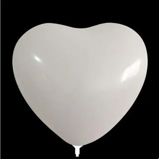 Сердце (12&#039;&#039;/30 см) Белый (005), пастель, 25 шт.