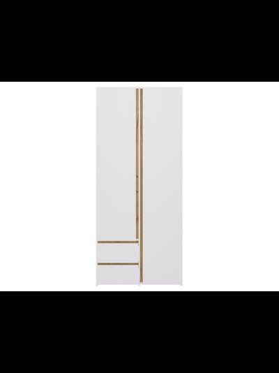 Шон-25 шкаф двухдверный распашной Белый-Золотой/Белый