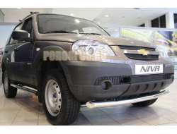 Защита радиатора Chevrolet Niva I рестайлинг (GLC/GLS) 2009- (3 части) black