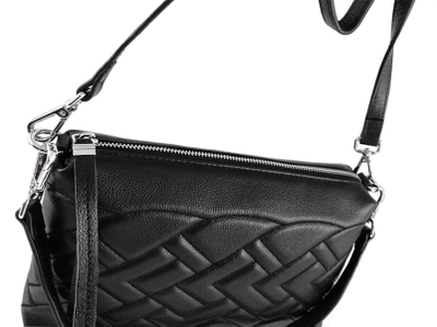 (АРТИКУЛ: 8493/1) СУМКА ЖЕНСКАЯ, КЛАТЧ, НЕБОЛЬШАЯ, НАТУРАЛЬНАЯ КОЖА, ЧЕРНАЯ, ДЛИННЫЙ РЕМЕНЬ ЧЕРЕЗ ПЛЕЧО