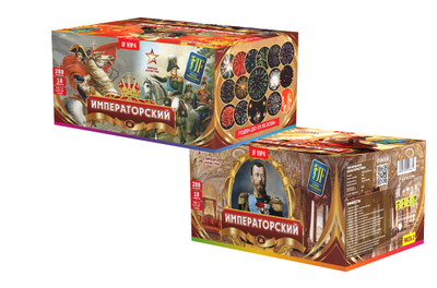 Батарея салютов ИМПЕРАТОРСКИЙ (0,8"; 1"; 1,2"; 1,5" / 288 залпов)