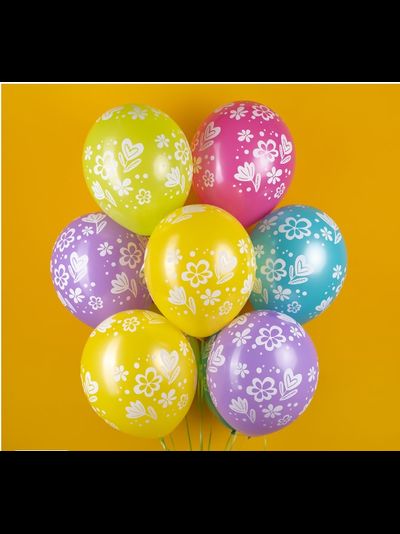 Шар Цветочки, Ассорти, пастель,
