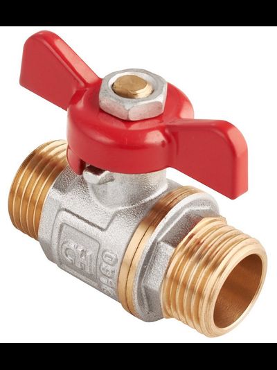 Кран шаровый (ручка-бабочка) наружная-наружная резьба /AquaHit™/