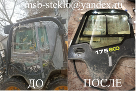 Замена Дверного Стекла для мини - погрузчика JCB Eco Robot