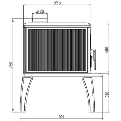 Печь-камин Trenk, эмалированный, черный, Plamen (Хорватия)