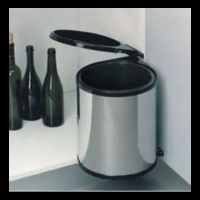 Ведро для мусора ALBIO навесное круглое, нержавеющая сталь 13 л