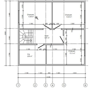 Двухэтажный каркасный дом с четырьмя спальнями 142м² (SK24)