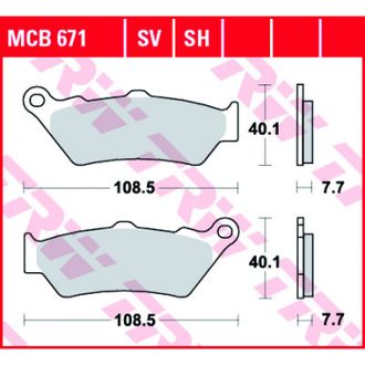 Тормозные колодки TRW MCB671 для BMW // Honda // Triumph (Organic Allround)