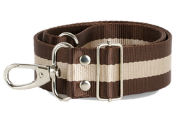 Ремень гитарный  с карабинами 120 см цвет кофе с молоком