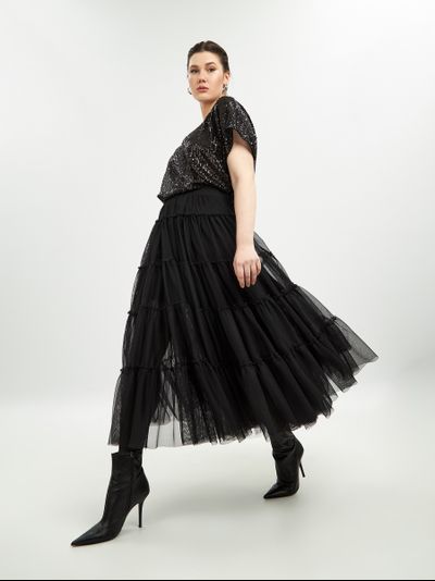 Эффектная юбка миди