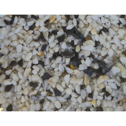 Чёрно-белая мраморная крошка галтованная, фракция 3-5 мм