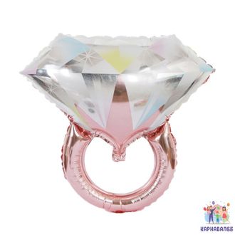 Шар кольцо фольга 94 см  ( шар + гелий + лента)