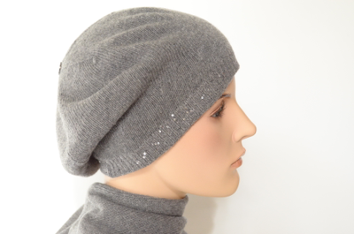 Итальянский шарф из кашемира и берет Vizio зима 2023