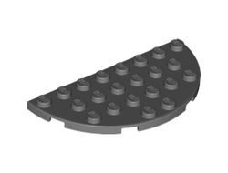 Plate, Round Half 4 x 8, Dark Bluish Gray (22888 / 6141856)