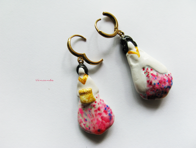 Серьги из холодного фарфора "Восточная красавица"