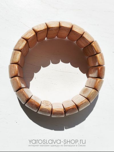 М-130. Браслет деревянный ноготки абрикос.