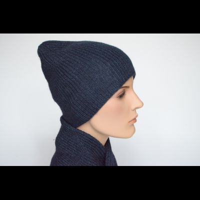 Синяя шапка из альпака и шелка Vizio Италия 9015 CL