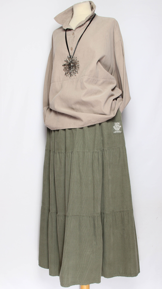 Рубашка "Вельветовая" серо-бежевая р.46-52