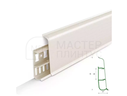 Плинтус ПВХ Идеал Деконика 70 мм. Кремово-белый 033