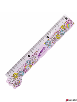 Линейка пластик 15 см ЮНЛАНДИЯ «СЛАДКИЕ ИСТОРИИ», фигурная, цветная печать, с волнистым краем. 210728