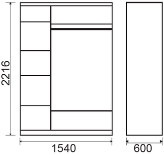 Шкаф – купе для платья и белья 3-х дверный с зеркалом