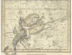 Картина обогреватель, фото старинной Карты созвездий Скорпион, Весы