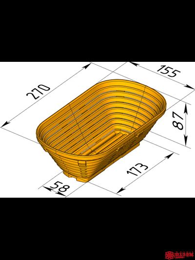 Форма для расстойки овальная 270х155х87 пластиковая
