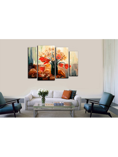 Модульная картина "Цветы и вино"