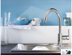 Смеситель для кухни Grohe BauEdge 31367001, высокий поворотный носик купить в магазине Marysя