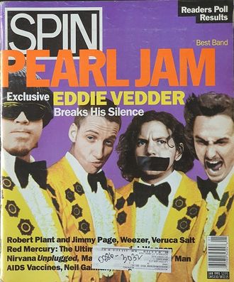 Spin Magazine January 1995 Pearl Jam Cover, Иностранные музыкальные журналы,, Intpressshop