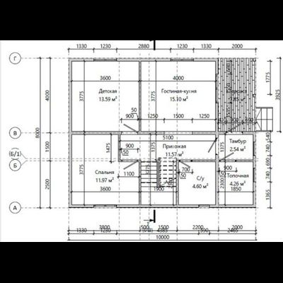 Двухэтажный каркасный дом с четырьмя спальнями 130м² (SK34)