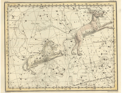 Картина обогреватель, фото старинной Карты созвездий Малый лев, Рысь